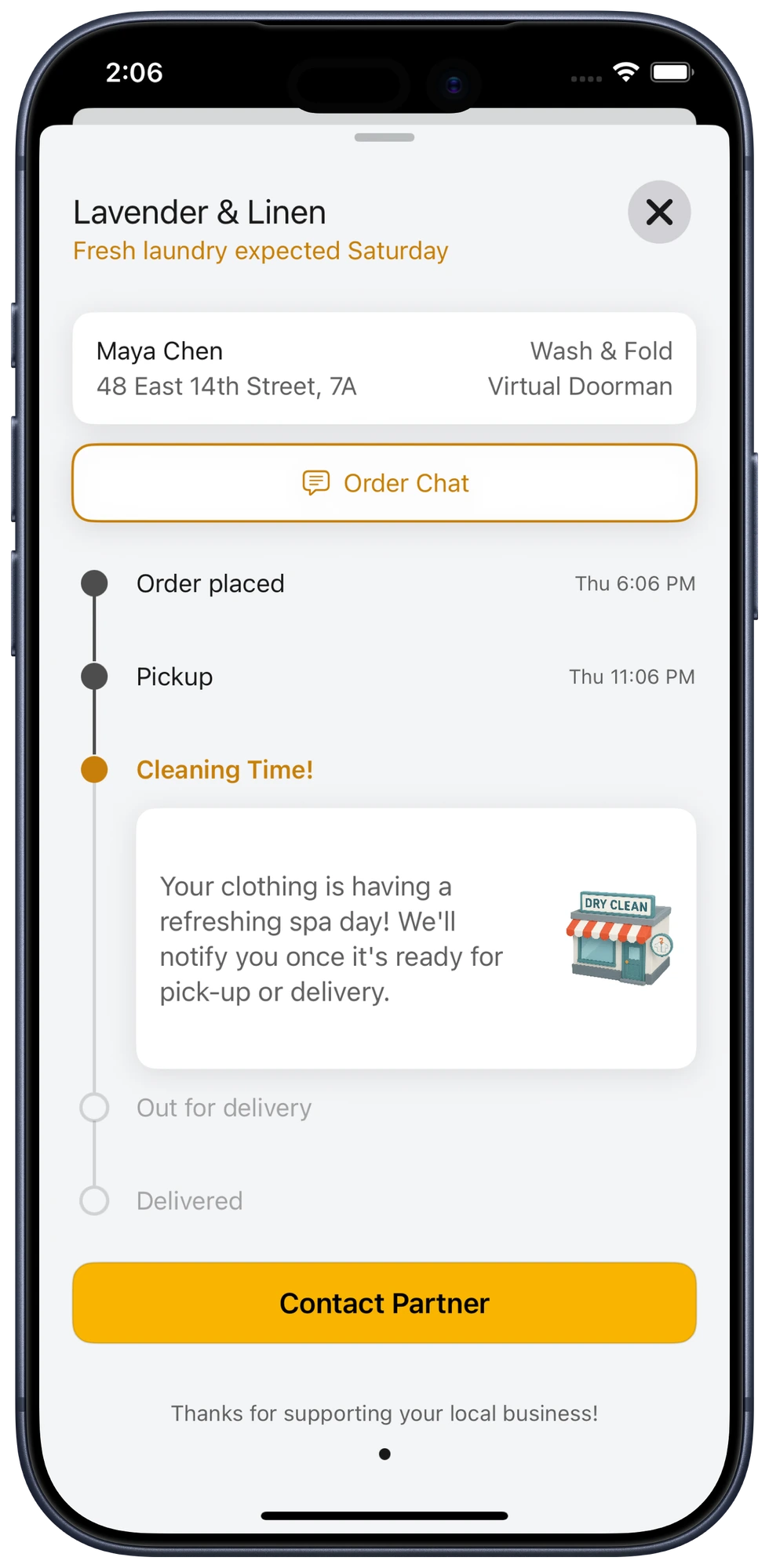 Bubblē order tracking with live status updates