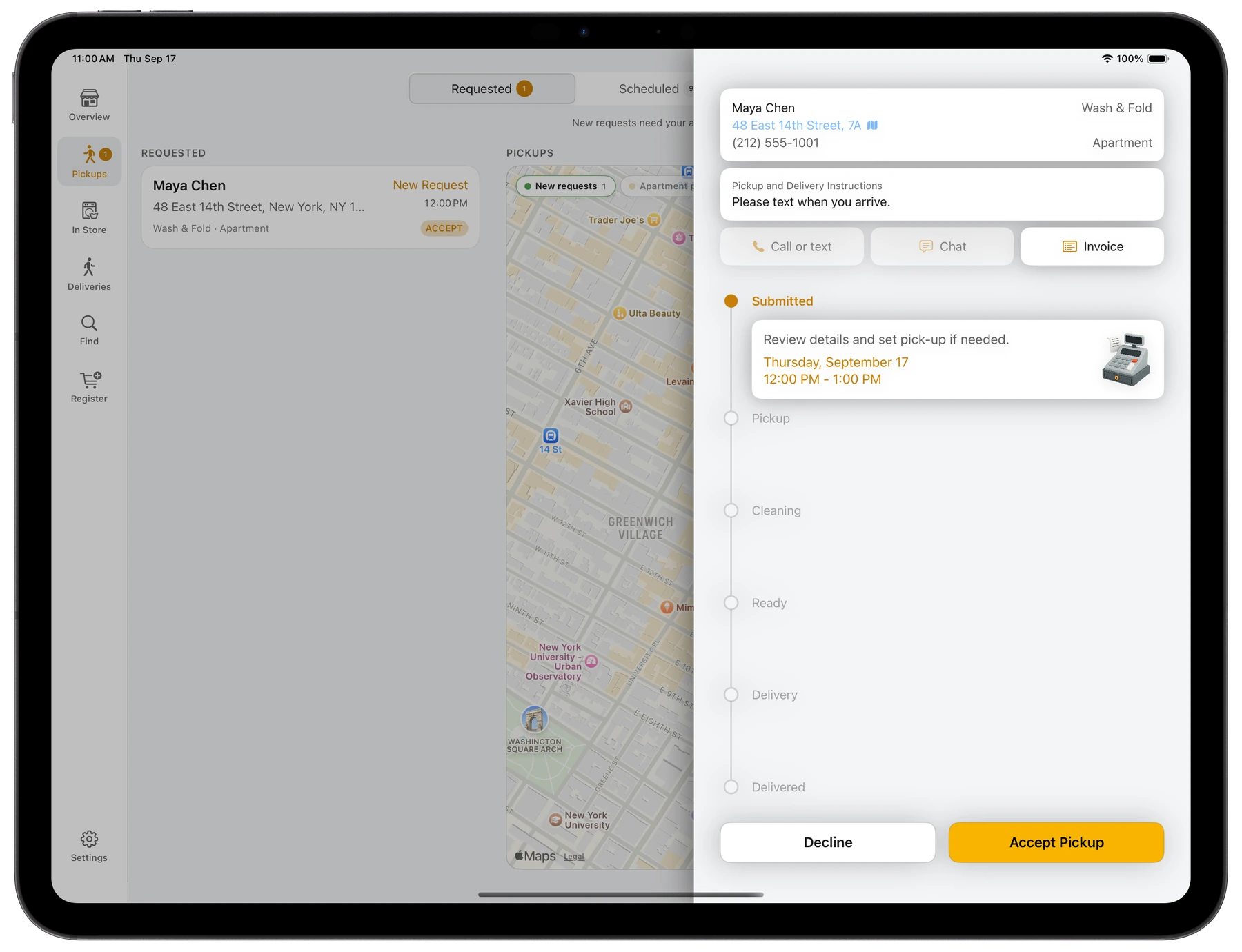 Bubblē Vendor order detail and itemized ticket on iPad