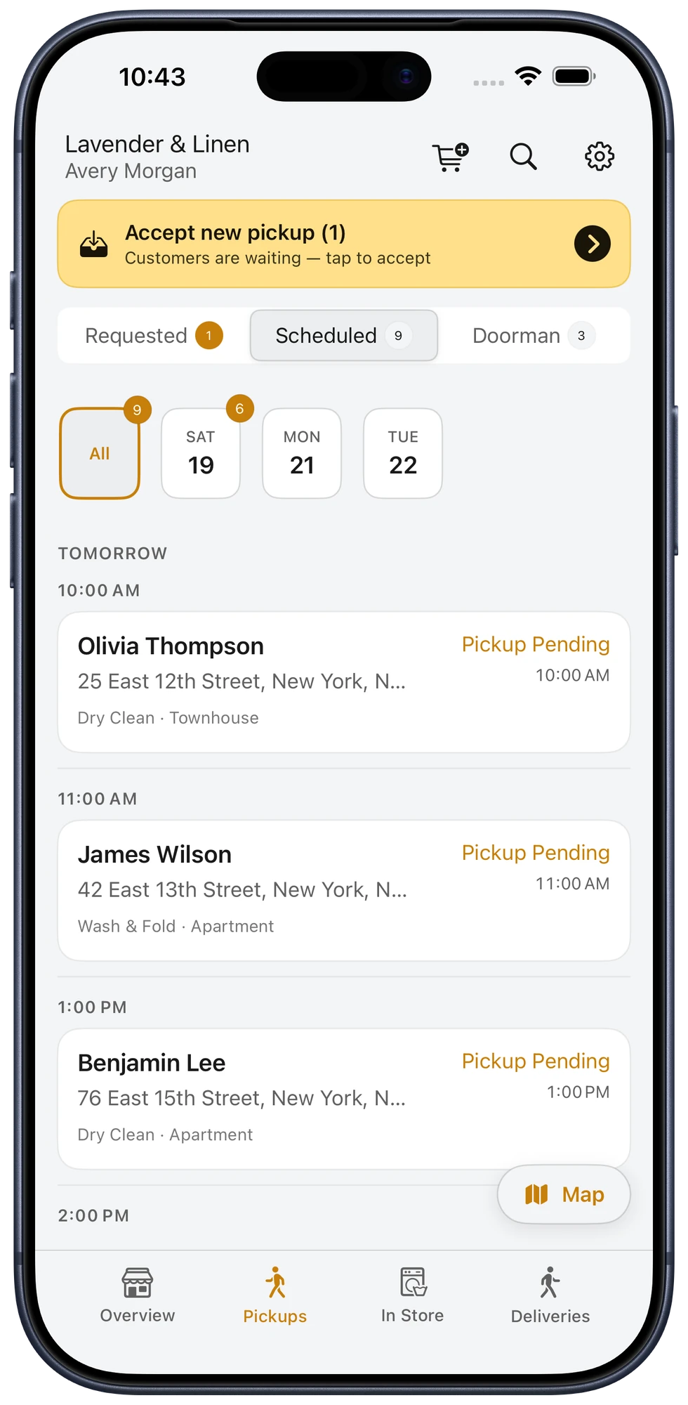 Pickup queue in Bubblē Vendor